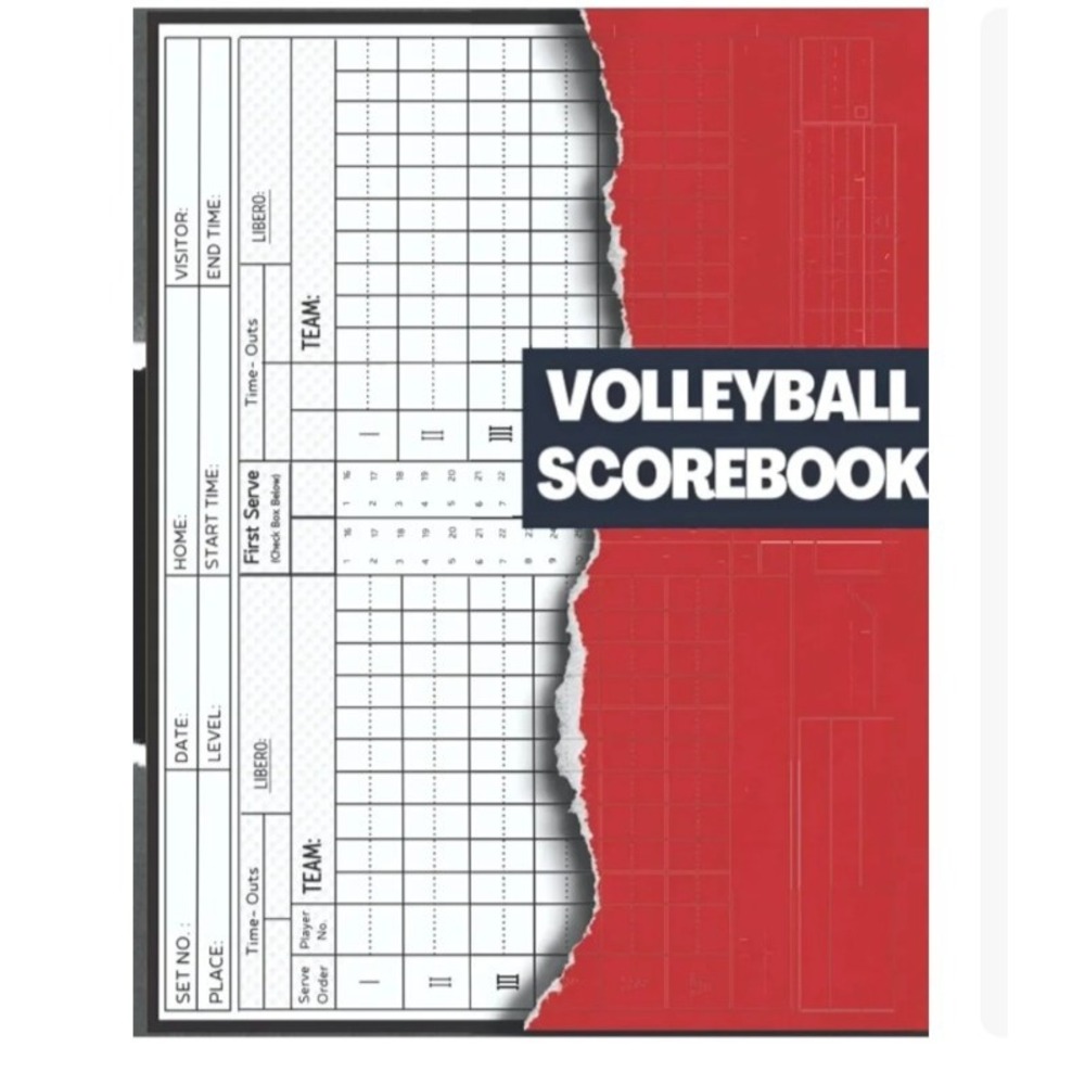 Unbranded Volleyball Scorebook Red Black White‎ Sports Record Keeper 2 Pack NEW